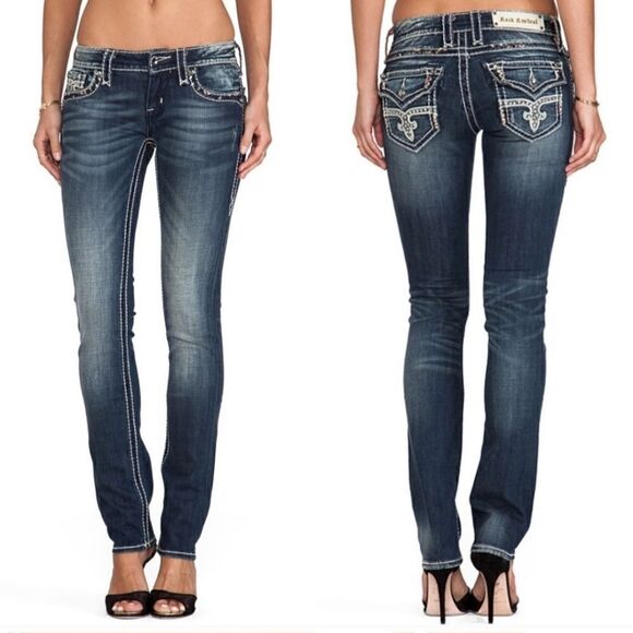 Rock Revival Angie Straight Leg Sz 24 - Picture 1 of 16